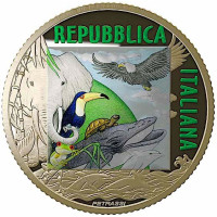 Italie 5 euros PROOF 2021 - Animaux en voie de disparition - Ours polaire