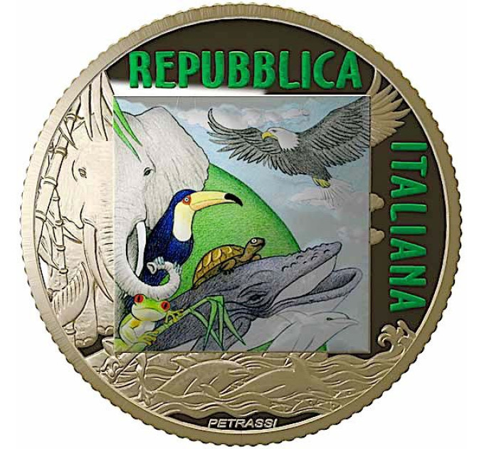 Italie 5 euros PROOF 2021 - Animaux en voie de disparition - Ours polaire
