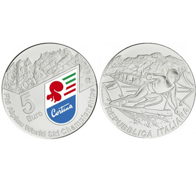 Italie 5 euros Argent BU 2021 - CHAMPIONNATS DU MONDE DE SKI ALPIN
