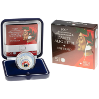 Italie 5 euros Argent PROOF 2021 - 700e anniversaire de la mort de Dante Alighieri