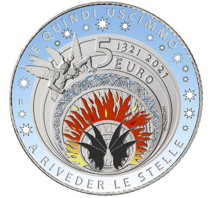 Italie 5 euros Argent PROOF 2021 - 700e anniversaire de la mort de Dante Alighieri