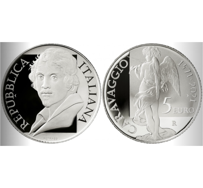 Italie 5 euros Argent PROOF 2021 - 450e anniversaire de la naissance de Caravage