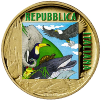 Italie 5 euros PROOF 2022 - Animaux en voie de disparition - Le jaguar