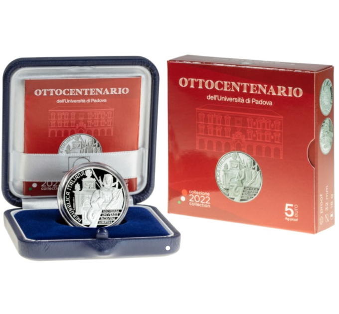 Italie 5 euros Argent BU 2022 - 800 ans de l'Université de Padoue