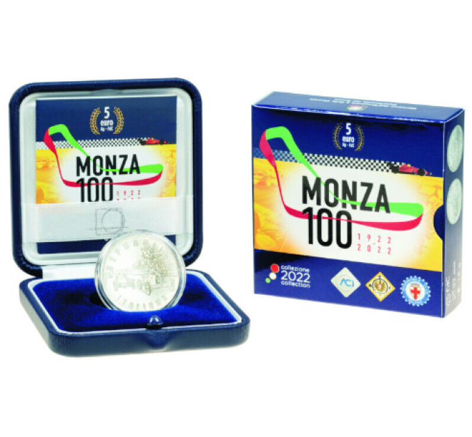 Italie 5 euros Argent BU 2022 - 100e anniversaire de l'Autodromo Nazionale di Monza