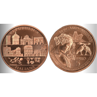 Italie 5 euros BU 2023 - Capitales culturelles italiennes - Bergame et Brescia