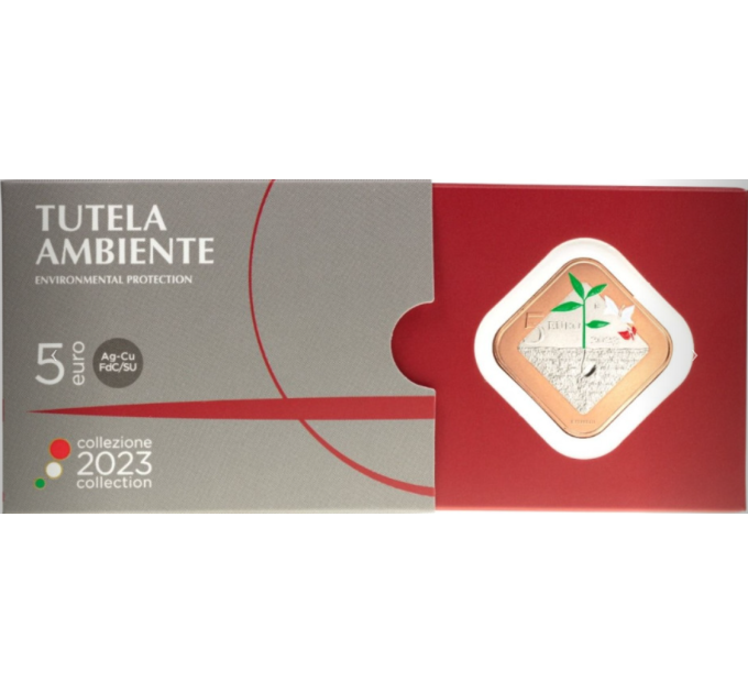 Italie 5 euros BU 2023 - La protection de l'environnement dans la Constitution italienne
