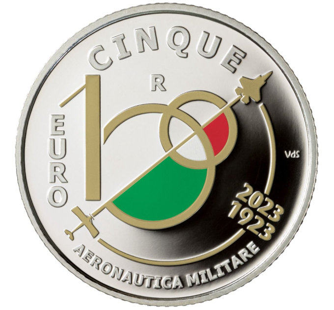 Italie 5 euros Argent PROOF 2023 - Centenaire de l'Armée de l'Air italienne