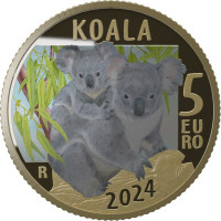 Italie 5 euros PROOF 2024 - Animaux en voie de disparition - Koala