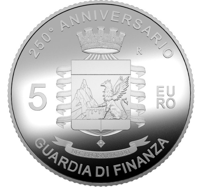 Italie 5 euros Argent PROOF 2024 - 250e anniversaire de la fondation de la Garde Financière