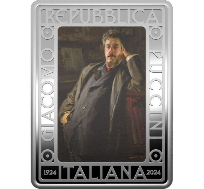 Italie 5 euros Argent PROOF 2024 - 100 ans depuis la mort de Giacomo Puccini