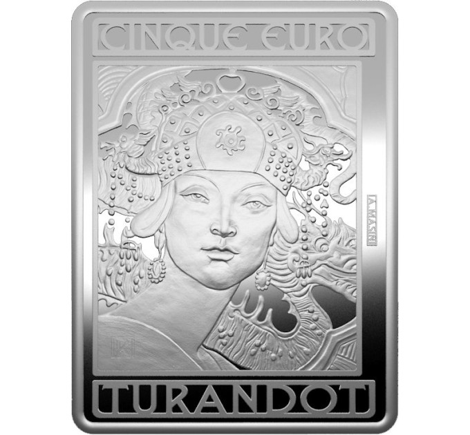 Italie 5 euros Argent PROOF 2024 - 100 ans depuis la mort de Giacomo Puccini