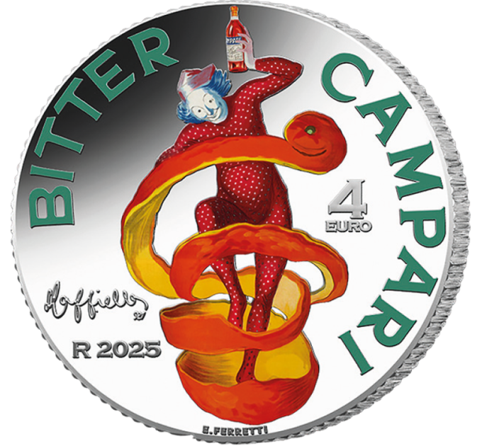 Italie 4 euros Argent BU 2025 - Campari argent