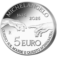 Italie 5 euros Argent BU 2025 - 550e anniversaire de la naissance de Michelangelo