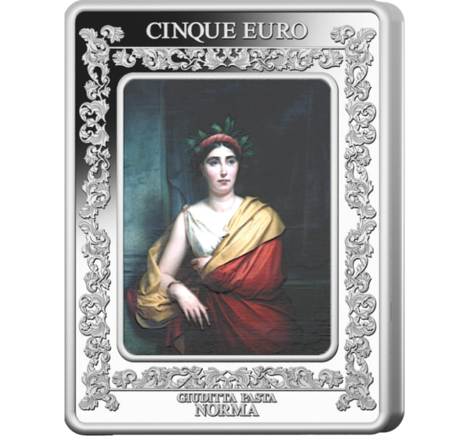 Italie 5 euros Argent PROOF 2025 - Opéra Italien - Théâtre La Scala - Norma de Bellini