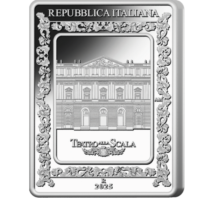 Italie 5 euros Argent PROOF 2025 - Opéra Italien - Théâtre La Scala - Norma de Bellini