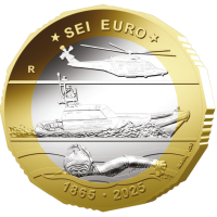 Italie 6 euros BU 2025 - 160e anniversaire de l'Autorité portuaire - Garde côtière