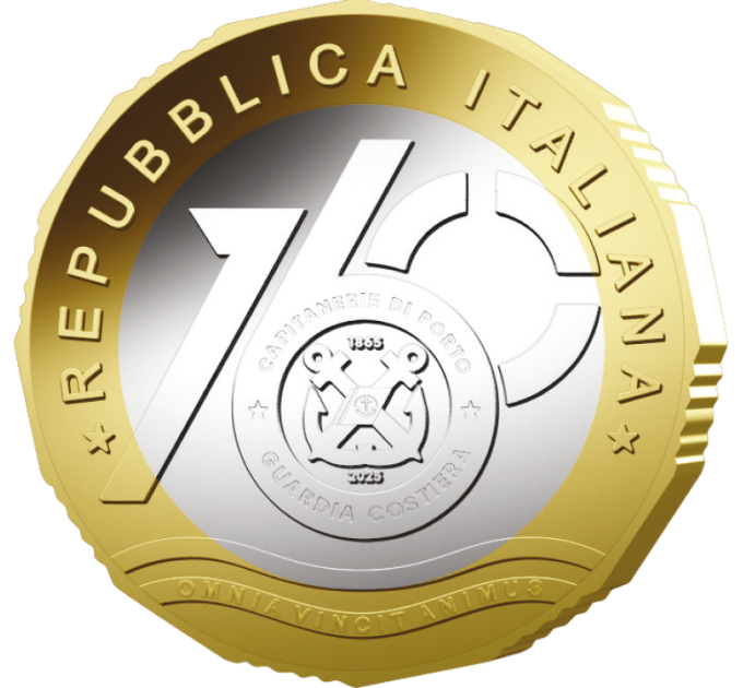 Italie 6 euros BU 2025 - 160e anniversaire de l'Autorité portuaire - Garde côtière
