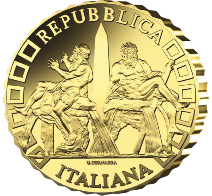 Italie 10 euros or BE 2025 - Fontaines d'Italie - Fontaine des Quatre Fiumis - Rome
