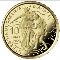 Italie 10 euros or BE 2023 - Fontaines d'Italie - Palais Royal de Caserte - Fontaine de Diane et Actéon