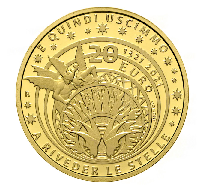 Italie 20 euros or BE 2021 - 700e anniversaire de la mort de Dante Alighieri