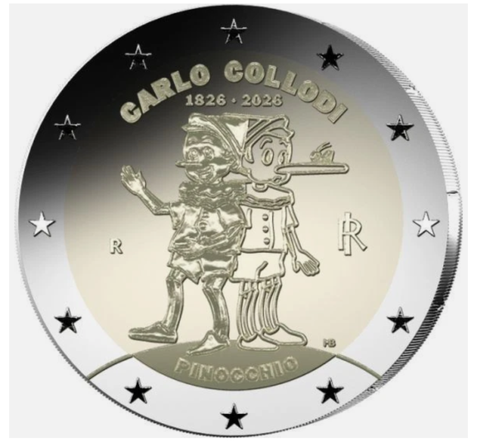 Italie 2 euro Proof 2026 - 200e anniversaire de la naissance de Carlo Collodi