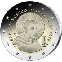 Italie 2 euro UNC 2026 - 800e anniversaire de la mort de saint François d'Assise