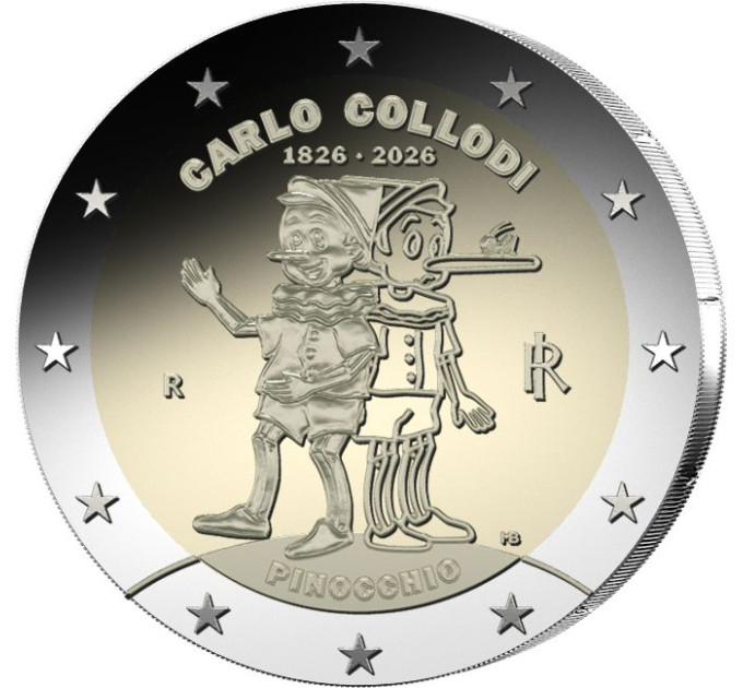 Italie 2 euro UNC 2026 - 200e anniversaire de la naissance de Carlo Collodi