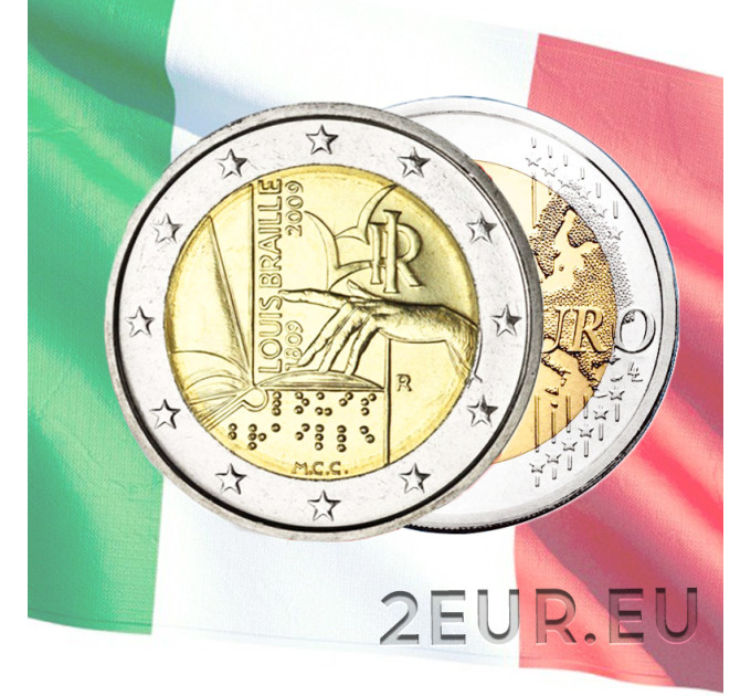 Italie 2 euro UNC 2009 - 200e Anniversaire de la Naissance de Louis Braille