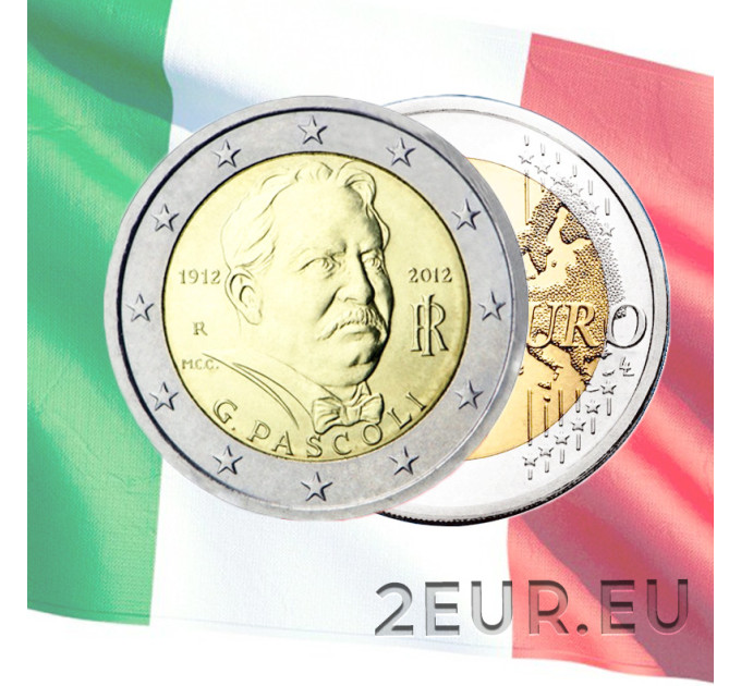 Italie 2 euro UNC 2012 - 100e Anniversaire de la Mort de Giovanni Pascoli