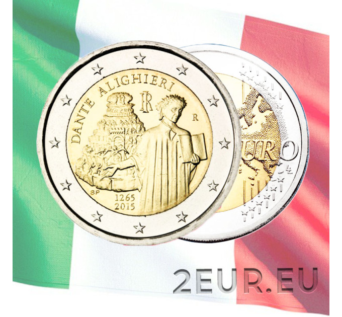 Italie 2 euro UNC 2015 - 750e Anniversaire de la Naissance de Dante Alighieri