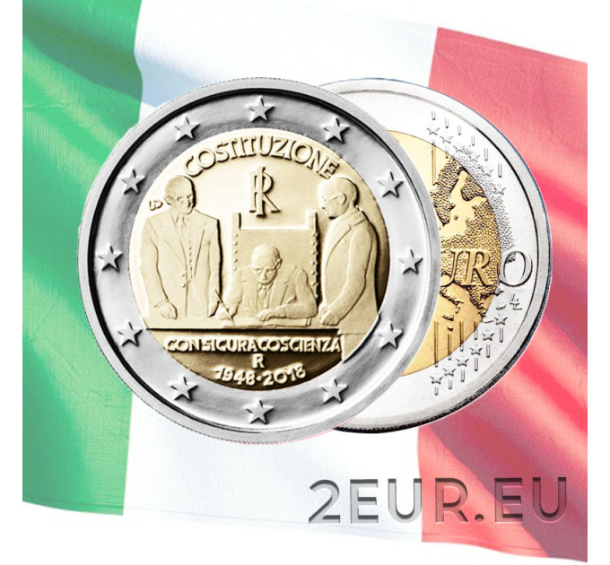 Italie 2 euro UNC 2018 - 70 Ans Constitution de la République Italienne