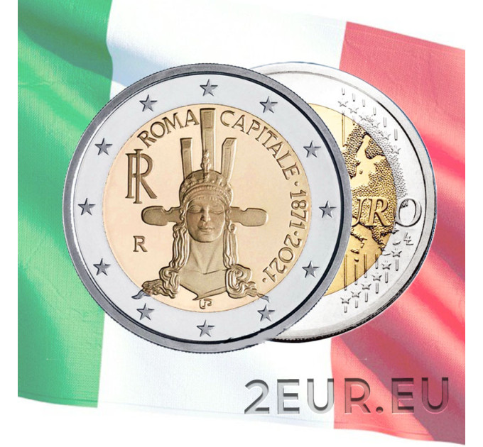 Italie 2 euro UNC 2021 - 150e Anniversaire de la Proclamation de Rome Capitale de l'Italie