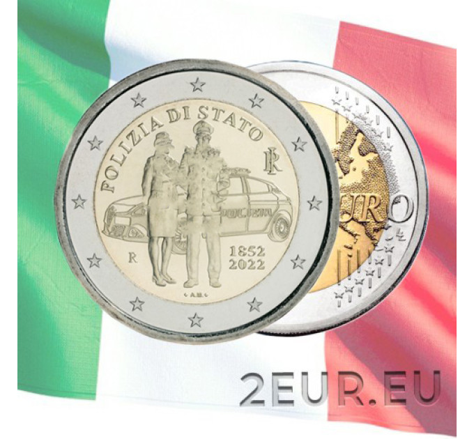 Italie 2 euro UNC 2022 - 170e anniversaire de la fondation de la police nationale italienne