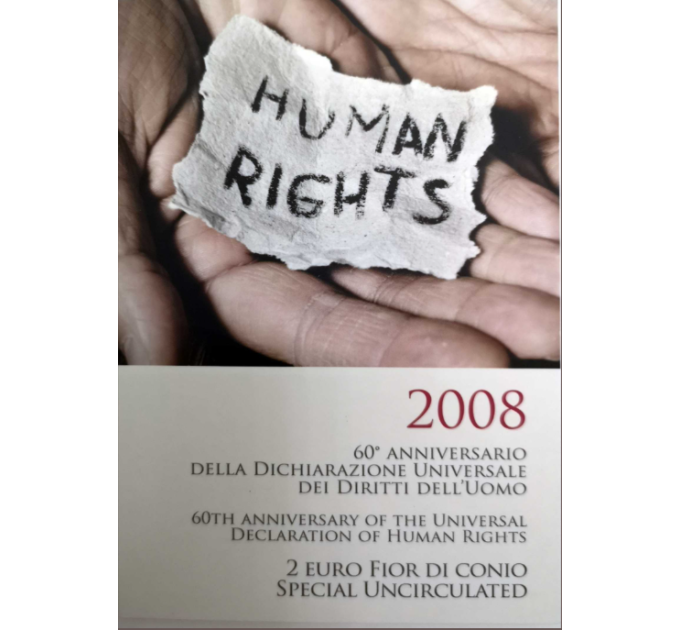 Italie 2 euros BU 2008 - DROITS HUMAINS