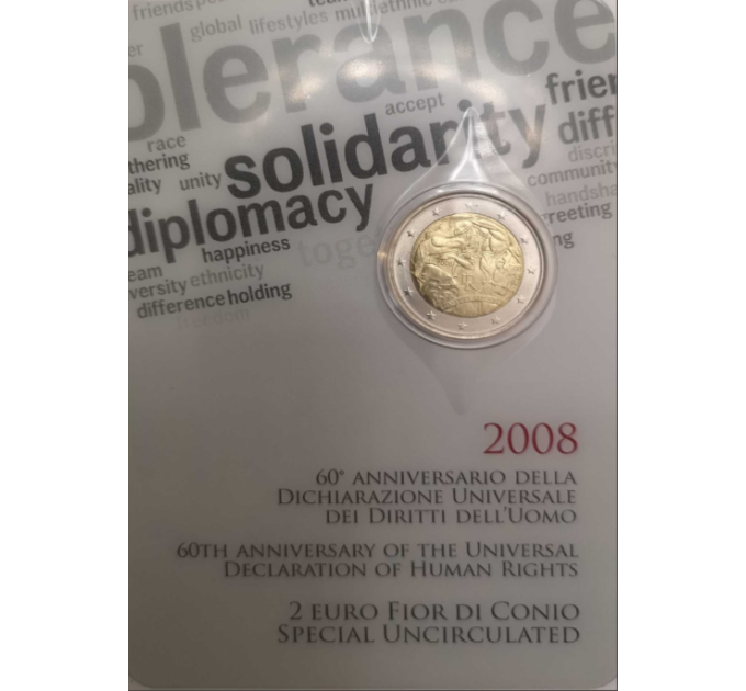 Italie 2 euros BU 2008 - DROITS HUMAINS
