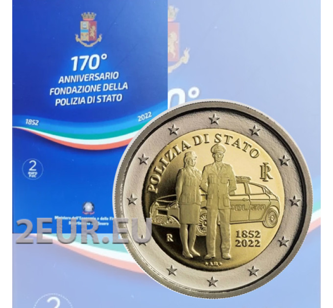 Italie 2 euros BU 2022 - 170e anniversaire de la fondation de la police d'État