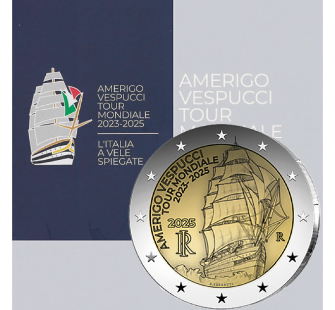 Italie 2 euro BU 2025 - Voyage du navire Amerigo Vespucci