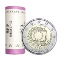 Lettonie 2 euros UNC rouler 2015 - 30 ans du drapeau de l'UE