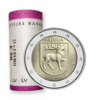 Lettonie 2 euros UNC rouler 2025 - Sēlija Lettonie 2 euros UNC rouler 2025 - Sēlija