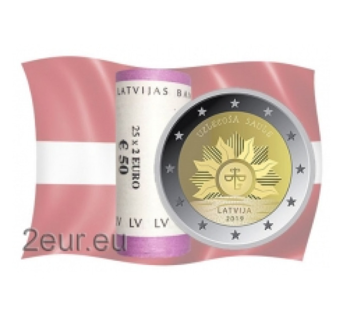 Lettonie 2 euros UNC rouler 2019 - Soleil Levant