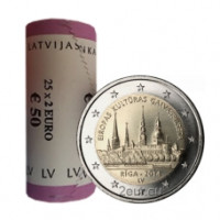 Lettonie 2 euros UNC rouler 2014 - Riga - Capitale européenne de la culture Lettonie 2 euros UNC rouler 2014 - Riga - Capitale européenne de la culture