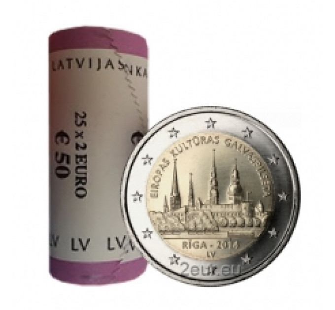 Lettonie 2 euros UNC rouler 2014 - Riga - Capitale européenne de la culture