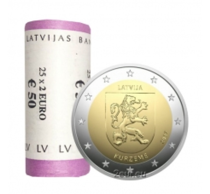 Lettonie 2 euros UNC rouler 2017 - Kurzeme