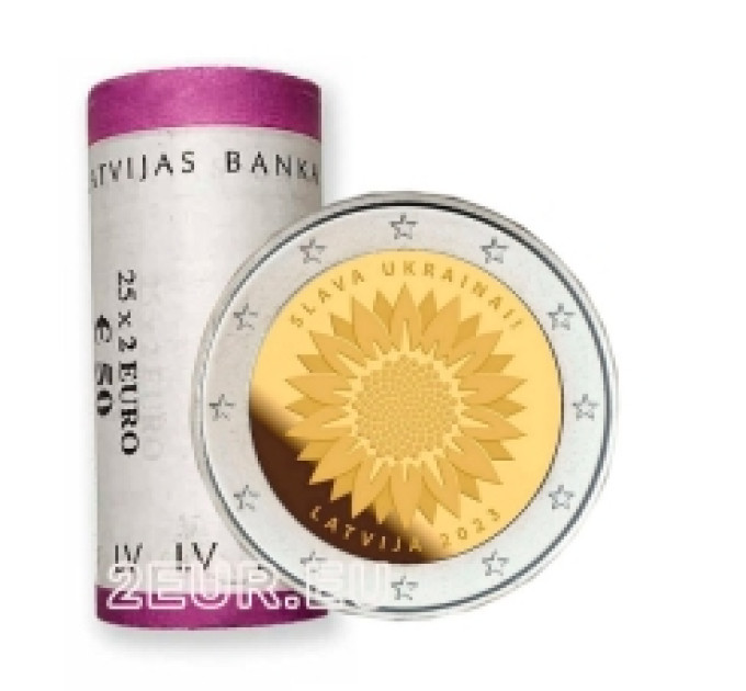 Lettonie 2 euros UNC rouler 2023 - Slava Ukrainien