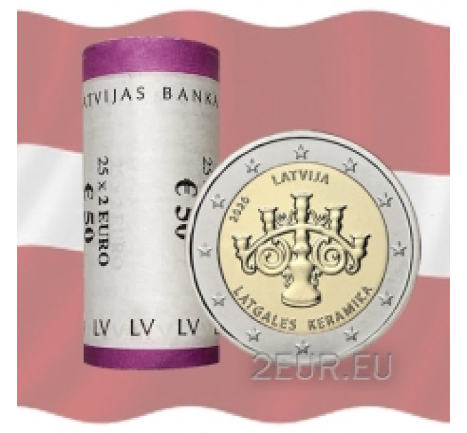 Lettonie 2 euros UNC rouler 2020 - Céramiques latgaliennes