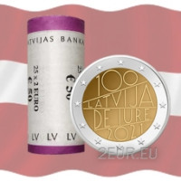 Lettonie 2 euros UNC rouler 2021 - Lettonie de jure 100