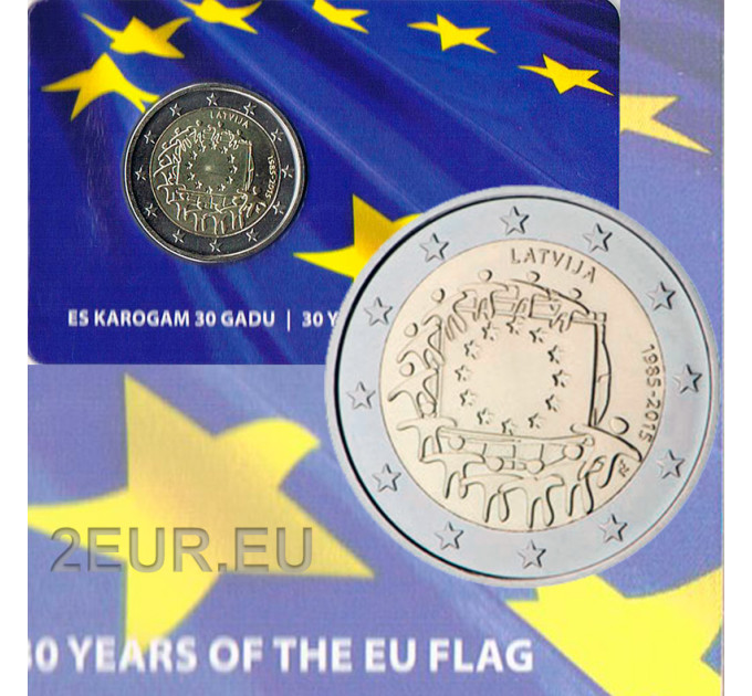 Lettonie 2 euros BU 2015 - 30 Ans du Drapeau de l'UE 