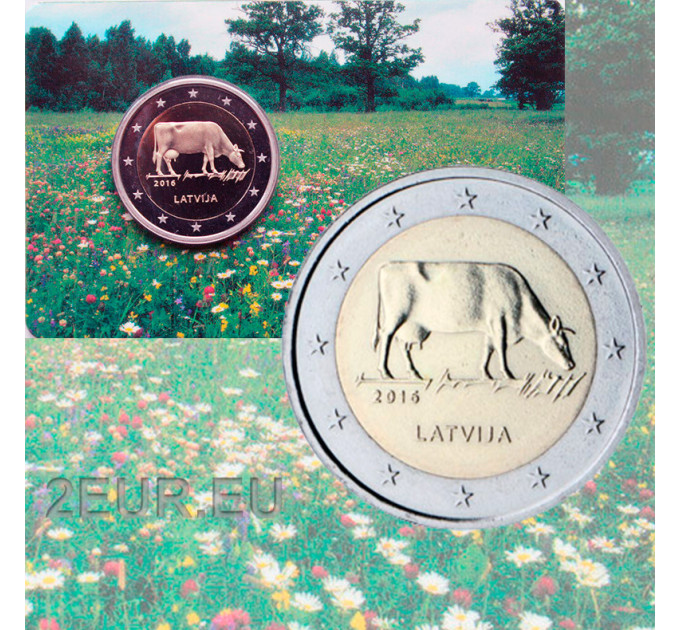 Lettonie 2 euros BU 2016 - Elevage laitier - Vache  