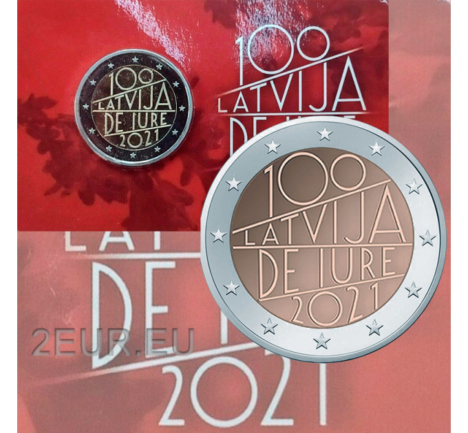 Lettonie 2 euros BU 2021 - 100e anniversaire de la reconnaissance de la République de Lettonie  